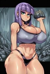 1girls 2d ai_generated beautiful big_breasts black_panties bra female female_focus female_only friendship_is_magic gray_bra green_eyes hi_res hibiki120 huge_breasts human humanization humanized large_breasts light-skinned_female long_hair makeup maud_pie_(mlp) my_little_pony my_little_pony_friendship_is_magic neutral_expression purple_hair serious solo standing thicc thick_thighs unexpressive wide_hips