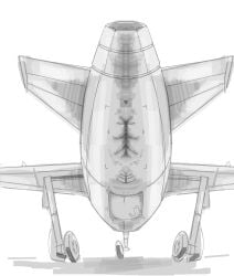 aircraft anus anus_focus butt daleks2377 hi_res living_aircraft living_machine living_vehicle machine male monochrome presenting presenting_anus presenting_hindquarters solo vehicle