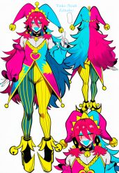 novelai kortai tagme ai_generated original_character reference_sheet jester femboy tinko_(noah_zelinsky)