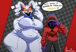 1boy 1boy1girl 1boys 1girl 1girl1boy 1girls 1male 2d 2d_(artwork) 2d_artwork big_ass big_breasts big_butt big_female big_thighs bunny bunny_costume bunny_ears bunny_teeth bunnysuit chubby chubby_female classica_p fat fat_ass fat_female fatass female female_focus five_nights_at_freddy's five_nights_at_frickbears five_nights_at_frickbears_3 giant_ass giant_breasts giantess michael_afton mouth mouth_open obese obese_female off_screen_character overweight overweight_female purple_skin red_eyes red_eyes_female security security_hat skin_tight suit talking talking_to_viewer text text_bubble vannabelle_(frickbears_3) vannabelle_dewlap vanny vanny_(fnaf) vanny_(frickbears)
