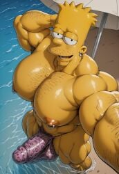 1boy aged_up ai_generated balls bara bart_simpson beach big_muscles big_pecs chest_hair civitai daytime earring erection facial_hair grown_up hot looking_at_viewer male_focus muscle muscles muscular muscular_arms muscular_legs muscular_male muscular_thighs nipple_piercing nipples ocean open_mouth outdoors pecs penis pubic_hair sea sexy short_hair solo teeth testicles the_simpsons thedirtyjim thong tongue underwear water