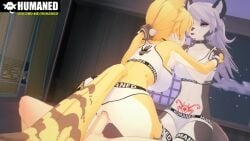 3d animated ass edit edited female furry furry_female human_on_anthro humaned humaned_edit interspecies loona_(helluva_boss) panties panties_aside pulchra_(zenless_zone_zero) pulchra_fellini riding tagme threesome video woolfy_thebitch