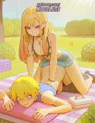1boy 1futa 2025 ai_generated anal artist_name assertive_female blonde_hair blush bracelet breasts bug bust chest clenched_teeth drooling ear_piercing earrings female fucking futa_on_male futanari heart heart-shaped_pupils hi_res high_quality high_resolution highres intercourse intersex jewelry kitagawa_marin long_hair love_making male my_dress_up_darling novalust otoko_no_ko patreon patreon_username penetration piercing pink_eyes sex sexual_intercourse smile stable_diffusion symbol-shaped_pupils watermark