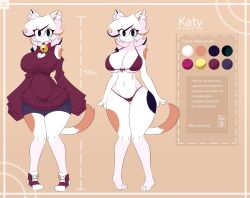 anthro anthro_female bikini bikini_bottom bikini_top breasts cat_ears female female_only oc original_character reference_image spanish_text tagme tagme_(artist) tagme_(character) thighs