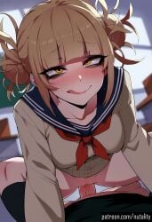 1girls ai_generated bangs black_socks blonde_female blonde_hair blush blush_lines blushing_at_viewer blushing_female boku_no_hero_academia breasts clothed_sex cowgirl_position curvy curvy_body curvy_female cute cute_face female female_focus female_on_top female_penetrated half-dressed half_naked half_nude hi_res high_resolution highres himiko_toga light-skinned_female light_skin looking_at_viewer lying lying_on_back medium_breasts miniskirt my_hero_academia nipples nutality patreon pleasure_face provocative provocative_pose pussy pussy_juice pussy_juice_drip school school_uniform schoolgirl schoolgirl_uniform sex sexy short_hair showing_breasts small_breasts smile smiley_face smiling smiling_at_viewer socks teasing teenage_female teenager thick_thighs toga_himiko tongue tongue_out vagina vaginal_penetration vaginal_sex yellow_eyes