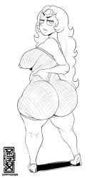 2025 ass cartoon_network connie_maheswaran detnox erect_nipples female fishnet_clothing fishnets huge_ass leggings monochrome nipples pearl_(steven_universe) pearlie_(blackmorty) source_request steven_universe