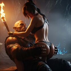 2025 ai_generated animated ass ass_focus ass_grab bare_back brown_hair cowgirl_position dominant dominant_female fantasy female femdom fit fit_female high_quality high_resolution highres lara_croft lara_croft_(survivor) leshay7 looking_at_viewer male orc orc_male passionate penetration penis perfect_ass perfect_body perfect_legs ponytail pussy riding riding_cock riding_penis seductive_look shorter_than_10_seconds sitting_on_lap sitting_on_person sound tagme tamed thong thong_bikini tight_pussy tomb_raider tomb_raider_(survivor) toned_female video
