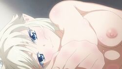 animated blonde_hair blue_eyes bouncing_breasts breasts cute_fang fino_bloodstone long_hair nipples screencap smile yuusha_ni_narenakatta_ore_wa_shibushibu_shuushoku_wo_ketsui_shimashita.