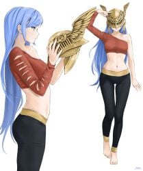 barefoot chaesu elden_ring fromsoftware helmet minah tagme yoga_pants