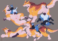 absurd_res anthro avian bottomless chrisk_(hartomiel) clothed clothing cuntboy dragon duo feral fur furred_dragon furred_scalie hartomiel hi_res intersex intersex/male knot luis_(character) male mythological_creature mythological_scalie mythology penetration pussy scalie size_difference stomach_bulge vaginal_penetration zoophilia