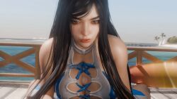 3d 3d_animation angry animated annoyed black_hair blue_eyes breasts female gif hetero lazyprocrastinator long_hair male male/female outercourse paizuri penis penis_between_breasts raven_(stellar_blade) stellar_blade titjob
