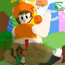 2boys accidental_facesitting accidental_fart blush chubby chubby_male dakko_(dakkodanth) dakkodanth fart farting farting_in_face farting_on_face male mario_(series) mario_bros nataliebum25 propeller_mushroom toad twister_(nataliebum25)