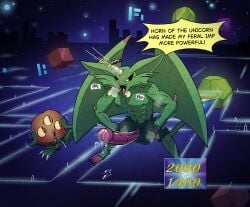 abs argon_vile arm_spikes ball_tuft blush bodily_fluids breath breath_poof brown_body brown_fur claws duel_monster elbow_spikes english_text feral_imp_(yu-gi-oh) fur furry_body furry_legs genital_fluids genital_growth genitals growth hands_on_own_face hi_res horn horn_growth imp male male/male muscle_growth muscular musk musky_balls musky_body nipples open_mouth panting penis penis_growth pubes sangan_(yu-gi-oh) solo_focus spikes spikes_(anatomy) surprised tail teeth text tuft vein veiny_penis wing_spikes wings yu-gi-oh!