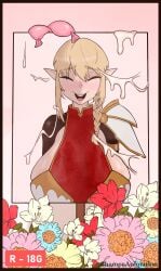 armor armored_female big_breasts blonde_female blonde_hair breasts champaanimation coffin comic commission condom condom_balloon cover_page cum cum_on_breasts cum_on_face dead dead_female death disrespect elf elf_ears elf_female female female_death flower funeral huge_breasts humiliated humiliating humiliation imminent_rape long_hair necrophilia picture sideboob smiley_face solo steam steamy ych ych_commission