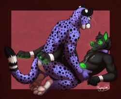 anthro canine cum flynx-flink fur furry harvex lying male mammal veleon yaoi