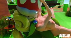 2girls 3d 3d_animation boobs breasts face_sucking female female/female female_only kissing mario_(series) masturbation nintendo piranha_plant princess_peach sl0bb3r sound tagme video