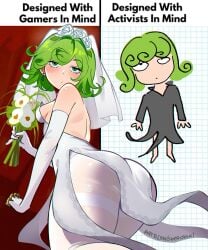 1girls ass ass_focus back_view bare_back bare_shoulders beautiful big_ass big_butt black_dress blush blush_lines bottom_heavy brass_knuckles breasts bridal_veil bride butt chibi child-bearing_hips child_bearing_hips closed_mouth commentary curly_hair curvaceous curvy curvy_female curvy_figure cute designed_with_gamers_in_mind dress earrings elbow_gloves english_commentary english_text fat_ass female female_focus female_only fewer_digits flower flowers from_behind gloves green_eyes green_hair hi_res high_resolution highres jewelry large_ass light-skinned_female light_skin looking_at_viewer looking_back loving_it mappa meaty_ass meaty_butt meaty_thighs medium_breasts medium_hair meme meme_reference multiple_images multiple_views one-punch_man panties panties_under_pantyhose pantyhose parody patreon_username pelvic_curtain petite petite_body petite_female short_hair sideboob sleeveless sleeveless_dress slim_waist small_breasts snegovski solo solo_female solo_focus tagme tatsumaki thick_thighs thighband_pantyhose thighs underwear veil voluptuous voluptuous_female weapon wedding_dress white_dress white_flower white_gloves white_panties white_pantyhose woman young_adult young_adult_female