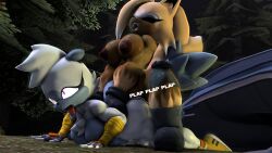 1futa 1girls 3d areola arm_sleeves big_ass big_breasts blender blonde_hair boots breasts brown_fur closed_eyes female forest_background fucking furry futa_on_female futanari gloves grey_fur hands_on_ass head_tilted_back intersex kabalmystic_(style) knee_guards long_hair moaning moaning_in_pleasure moaning_loud nipples on_floor on_ground pink_eyes plap plap_(sound) pleasured_face pounding rough_sex sex short_hair sonic_(series) sonic_the_hedgehog_(idw) sonic_the_hedgehog_(series) tail tangle_the_lemur text tongue_out toxinsfm werehog werewolf werewolf_girl whisper_the_werewolf whisper_the_wolf white_fur white_hair