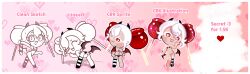 accurate_art_style bandaid bandaid_on_pussy blush candy_apple candy_apple_cookie cookie_run cookie_run_kingdom cookie_run_witch's_castle cute_fang female heart heart-shaped_pupils heart_pasties heart_symbol horn horns kneesocks lingerie nude pussy red_eyes soff_doll tagme undressing white_hair wings