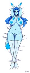 breasts collar eeveelution female glaceon mammal nintendo nude pokemon pokemon_(species) pussy rakihiro solo video_games