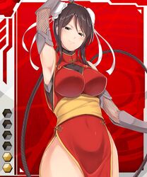 00s 1girls bare_shoulders black_hair card_(medium) card_(r) card_(red-r) china_dress chinese_clothes dress fang_bai_hua female female_focus gauntlets neropaso official_art solo tagme taimanin_(series) taimanin_asagi taimanin_asagi_battle_arena taimanin_asagi_battle_arena_all_card_gallery taimanin_asagi_kessen_arena thighhighs