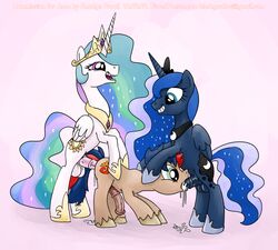 anal anal_sex cum cum_in_ass cum_inside cum_on_floor cumdrip friendship_is_magic furry furry_only futa_on_male futanari group group_sex herm herm_on_male intersex male my_little_pony no_humans oral original_character princess_celestia_(mlp) princess_luna_(mlp) rape rape_face sex smudge_proof spitroast threesome