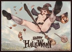 brown_hair female halloween harry_potter hat hermione_granger princessofpower sexy_beautiful_(idolmaster) witch_hat