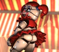 1boy1girl 3d animatronic animatronic_girl ass blue_eyes circus_baby circus_baby_(fnaf) circus_baby_(original) female five_nights_at_freddy's five_nights_at_freddy's:_sister_location fnaf fnafsl full_color no_penetration pussy robot_girl robot_humanoid sister_location skirt solo solo_female