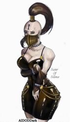 1girls female imperium_of_man latex latex_clothing looking_at_viewer sisters_of_silence tight_clothing tight_skirt warhammer_(franchise) warhammer_40k