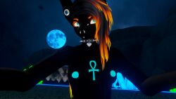 breasts collar dark_lighting furry fursona piercings tattoos vrchat vrchat_avatar