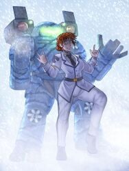 1girls battletech big_breasts character_request female green_eyes orange_hair robot tagme_(character) tomboy unop variant_set