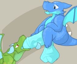 absurd_res anthro baby_dragon balls big_balls big_penis blue_body blue_eyes clash_royale dragon duo electro_dragon_(clash_royale) fellatio genitals glowing_bulge green_body hi_res horn huge_balls huge_cock hyper hyper_genitalia hyper_penis ivy_arts male male/male male_penetrating mammal mythological_creature mythological_scalie mythology neck_bulge nude open_mouth oral oral_penetration orange_eyes penetration penile penis scalie sex simple_background supercell_(company) tail tongue wings