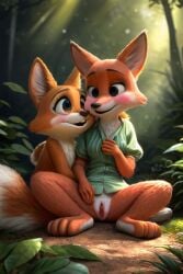 ai_generated curious embarrassed female fox low_quality mother pussy