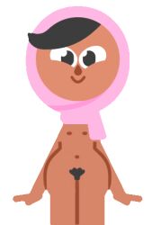 accurate_art_style arab_female dark-skinned_female dark_nipples duolingo hijab hijab_only justst3ven muslim nude_female pink_hijab pubic_hair smiling zari_(duolingo)