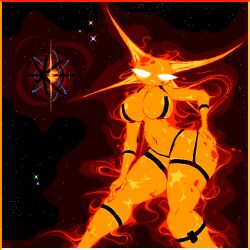 1girls ass big_ass big_breasts breasts celestial_being dyson_sphere female female_only hand_on_ass hand_on_own_ass heli_(toilet_man) helios1-gamma humanoid looking_at_viewer original pixel_art png pupilless_eyes solo space star thick_thighs toilet_man white_eyes wide_hips