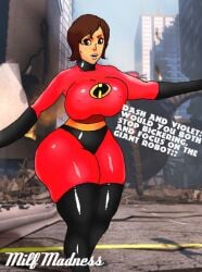 1girls 5ifty big_ass big_breasts big_butt bodysuit clothed clothed_female clothing elastigirl fully_clothed helen_parr jay-marvel mature_female milf old_art superheroine the_incredibles