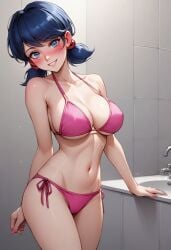 ai_generated breasts female female_only golddragonai marinette_cheng marinette_dupain-cheng miraculous_ladybug nai_diffusion solo stable_diffusion swimsuit