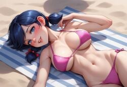 ai_generated breasts female female_only golddragonai marinette_cheng marinette_dupain-cheng miraculous_ladybug nai_diffusion solo stable_diffusion swimsuit