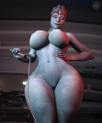 3d 3d_(artwork) 3d_model 3d_render alien alien_girl asari big_ass big_breasts blue_body blue_skin bondage domination female femdom funnylemon girl looking_down mass_effect mass_effect_2 mass_effect_3 mommy mommy_kink nude nude_female samara self_upload uncensored woman_only