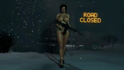 1girls 3d about_to_be_caught about_to_be_raped about_to_be_violated afraid alone armed asking_for_it big_breasts cold erect_nipples exhibitionism exhibitionist exposed_breasts exposure heels high_heels highres holding_weapon hourglass_figure imminent_sex left_4_dead left_4_dead_(series) left_4_dead_2 outdoors panties scared scelusnizer snow thick_thighs thighs topless underwear_only voyeur walking walking_towards_viewer weapon winter zoey_(left_4_dead)