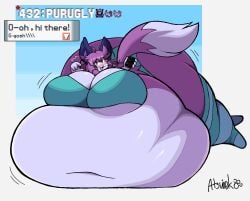 atsuinekowo bbw big_ass big_breasts breasts bubble_butt cleavage female furry huge_ass huge_breasts overweight pokemon pokemon_(species) purugly tagme thick_thighs wide_hips