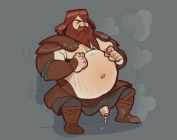 balls beard bunbunny_(artist) clothing facial_hair flaccid god_of_war male male_only musk nipple_play overweight penis sitting smallsrabbit solo solo_male thor_(god_of_war)