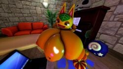 2022 animal_crossing anthro anthro_pred audio big_belly breast_expansion burp burping_up_items cat_pred digestion digestion_noises fatal_vore feline hyper hyper_breasts mysticemerald_(artist) nitrobutter pov sfm sound source_filmmaker tagme tangy_(animal_crossing) video vore weight_gain