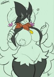 1girls artist_signature beckoning bedroom_eyes big_breasts bow breasts furry hourglass_figure looking_at_viewer meowscarada midriff navel necklace nsfwtalex open_mouth pasties pokemon pokemon_(species) pulling_clothing pulling_own_clothes seductive seductive_look sketch smile solo teasing telaxart texalunax thick_thighs wide_hips