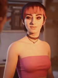 ai_assisted dyed_hair female_only female_solo lost_records:_bloom_&_rage mod nora_malakian only_female pink_top pink_topwear screencap screencap_edit screenshot screenshot_edit sling_bikini sling_swimsuit slingshot_bikini slingshot_swimsuit solo solo_female strapless strapless_top strapless_topwear teenage_girl teenager video_games videogame
