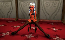 1girls 2014 3d ahsoka_tano alien ass bikini breasts chair clone_wars coruscant female high_heels jedi jedi_padawan kondaspeter large_breasts navel orange_skin presenting senate_building solo spread_legs spreading star_wars the_clone_wars:_season_four thighhighs togruta