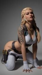 brunhild_(fortnite) brunhilde fortnite fortnite:_battle_royale busty_female big_breasts blonde_hair valkyrie teasing pants_down