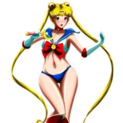 1girls bishoujo_senshi_sailor_moon bra female female_only grimbyslayer lingerie panties sailor_moon scepter skimpy_clothes small_breasts solo usagi_tsukino weapon