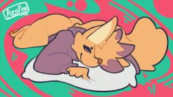 animated anthro ass_up azafox azafox_(character) butt canid canine clothing fennec_fox fox hi_res hug hugging_object hugging_pillow loop male mammal pawpads pillow solo sweater teasing teasing_viewer topwear true_fox
