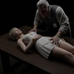 1boy1girl 3d brian_irons death dress groping imminent_rape katherine_warren_dress older_male older_male_and_younger_female resident_evil resident_evil_2 resident_evil_2_remake resident_evil_6 sherry_birkin sleep_molestation sleeping snuff unconscious younger_female